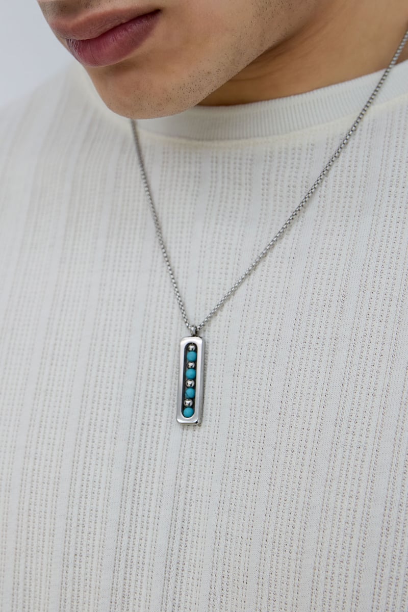 Mannen ketting met balletjes bedel