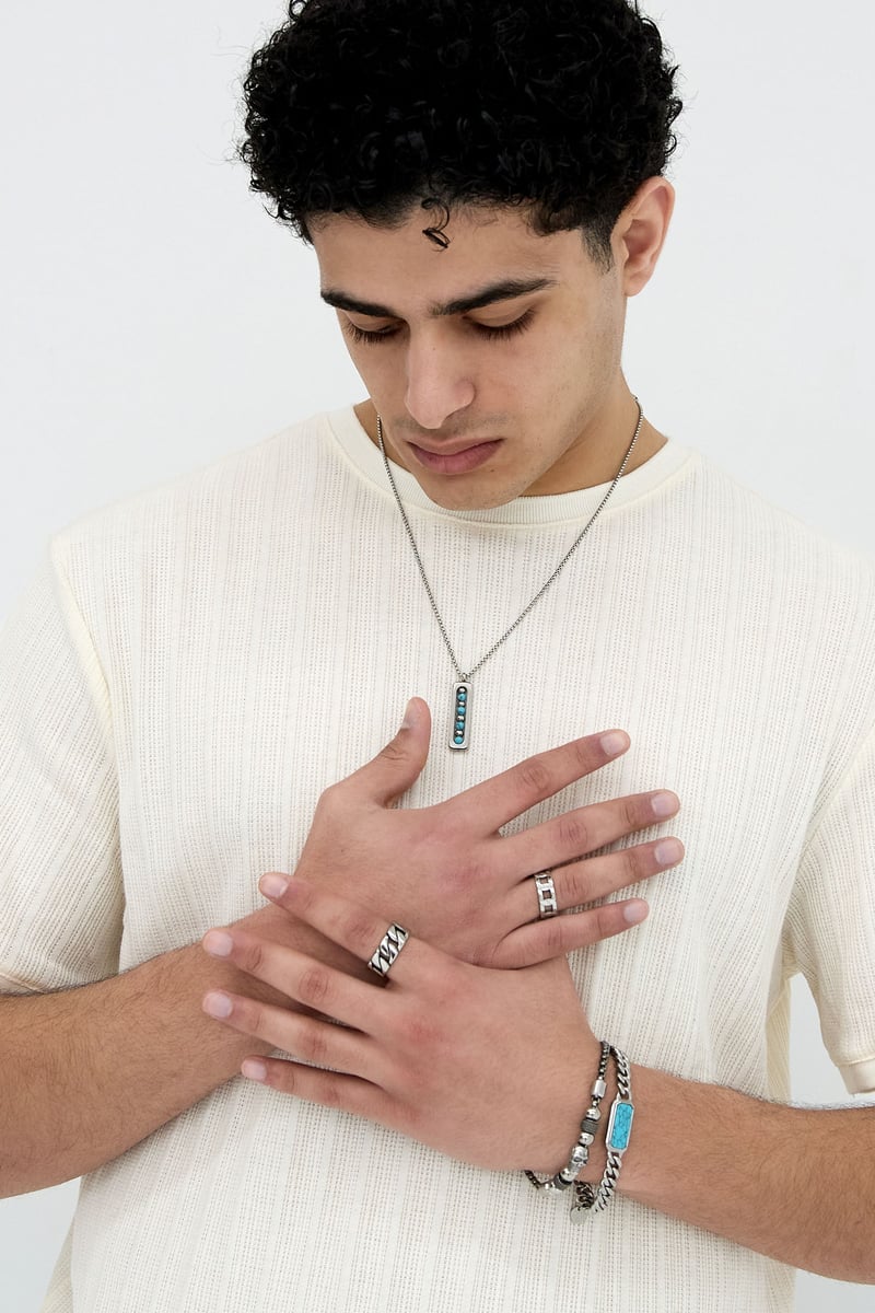 Mannen ketting met balletjes bedel