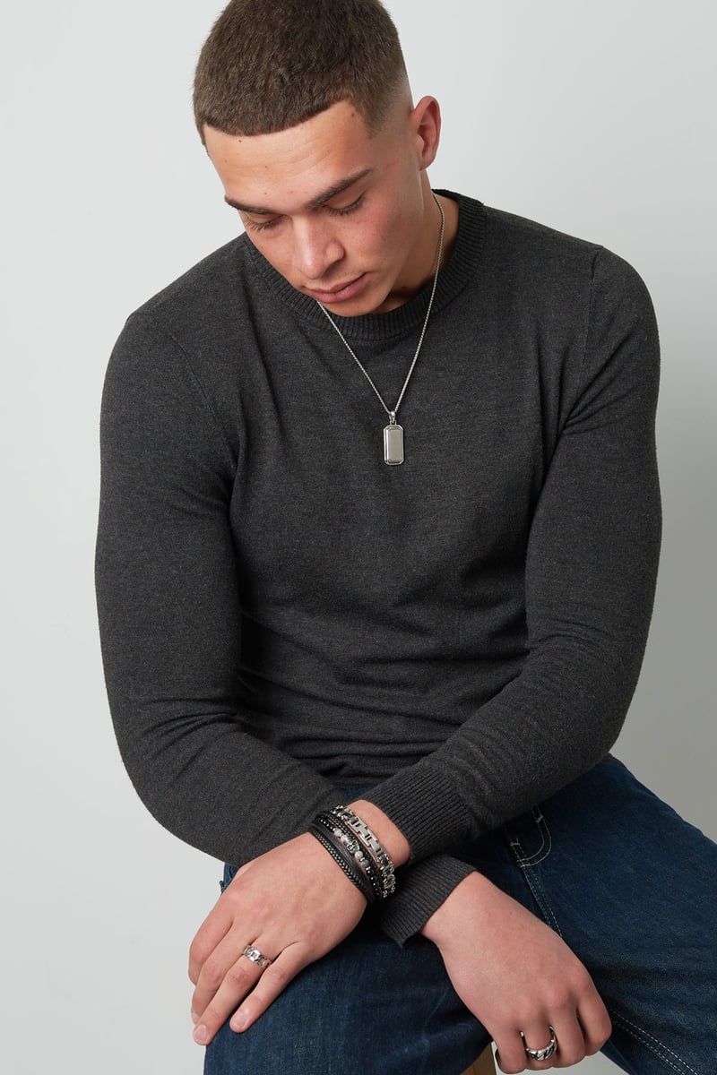 Dubbele mannenarmband gevlochten met kralen en doodskopbedel - bruin/zwart