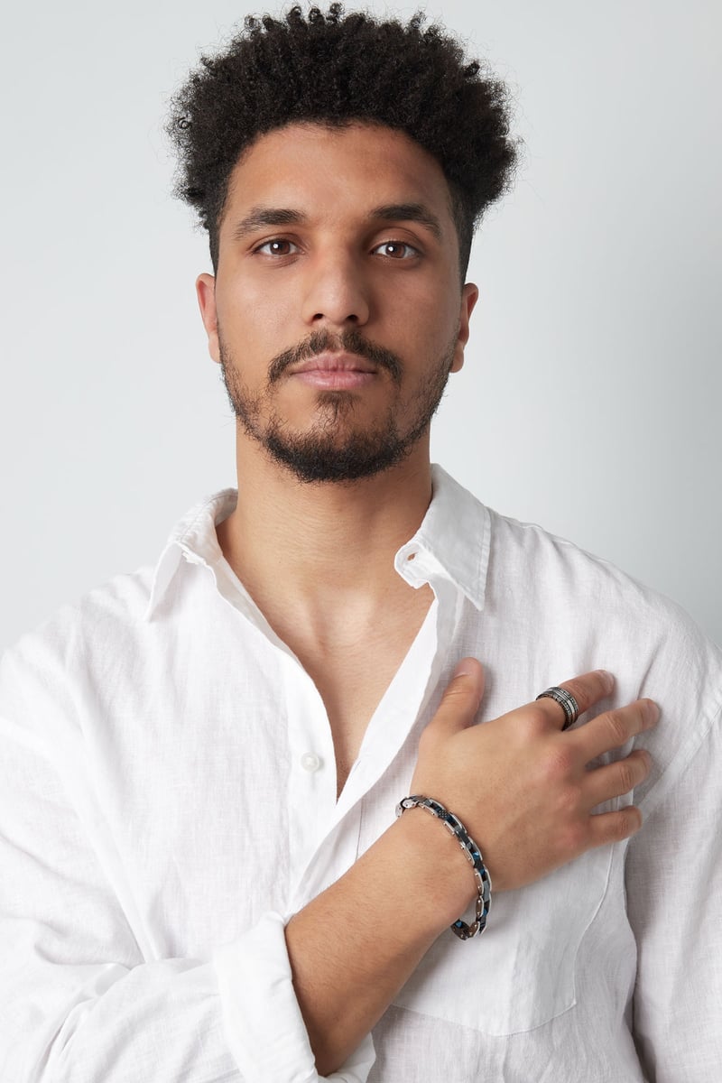 Heren armband evo strap zilver blauw