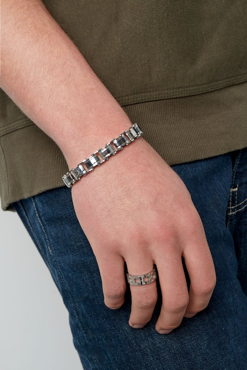 grof geschakelde heren armband classy 