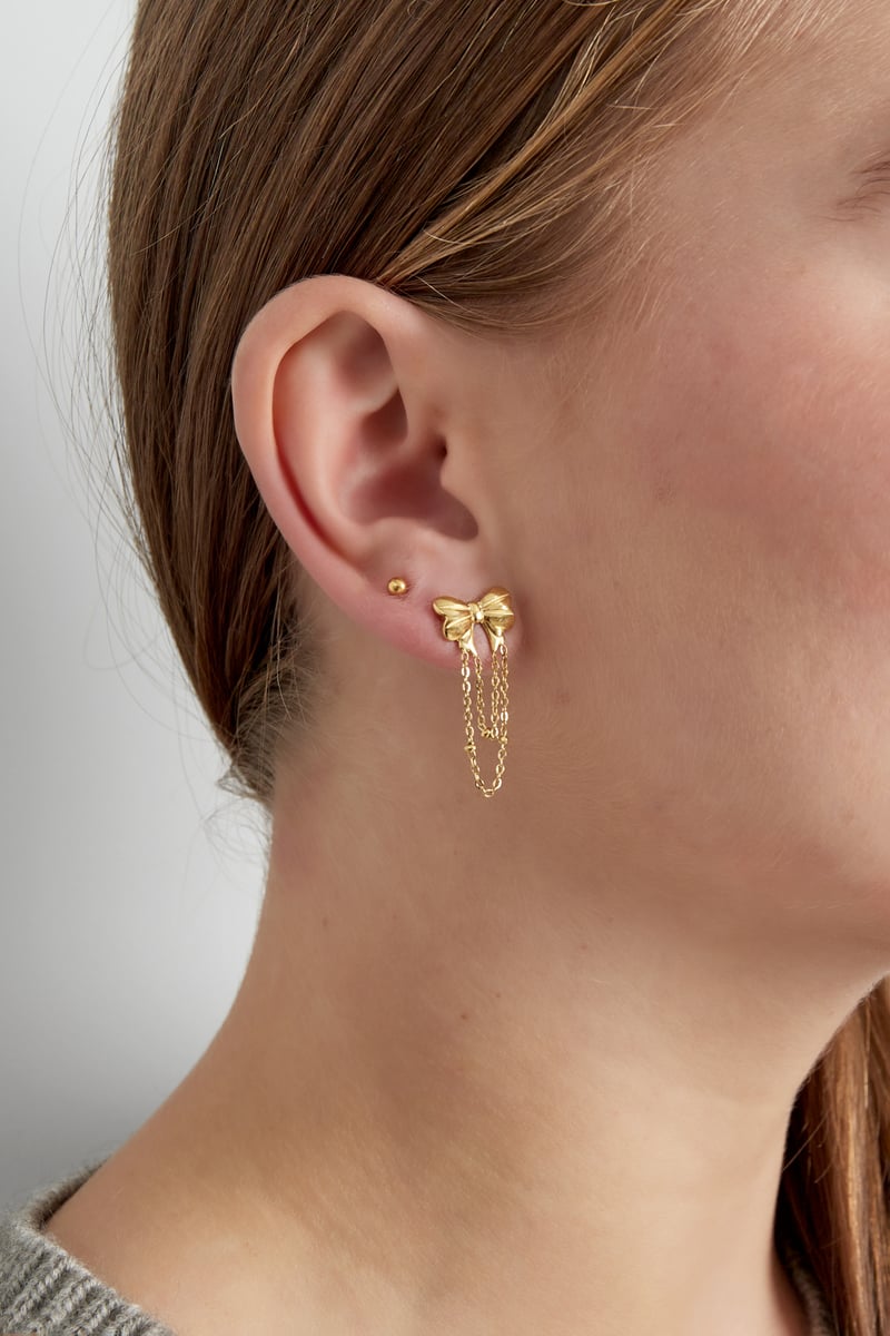 playful bow oorbellen