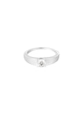 Ring basic met steen - Goud kleur - 16