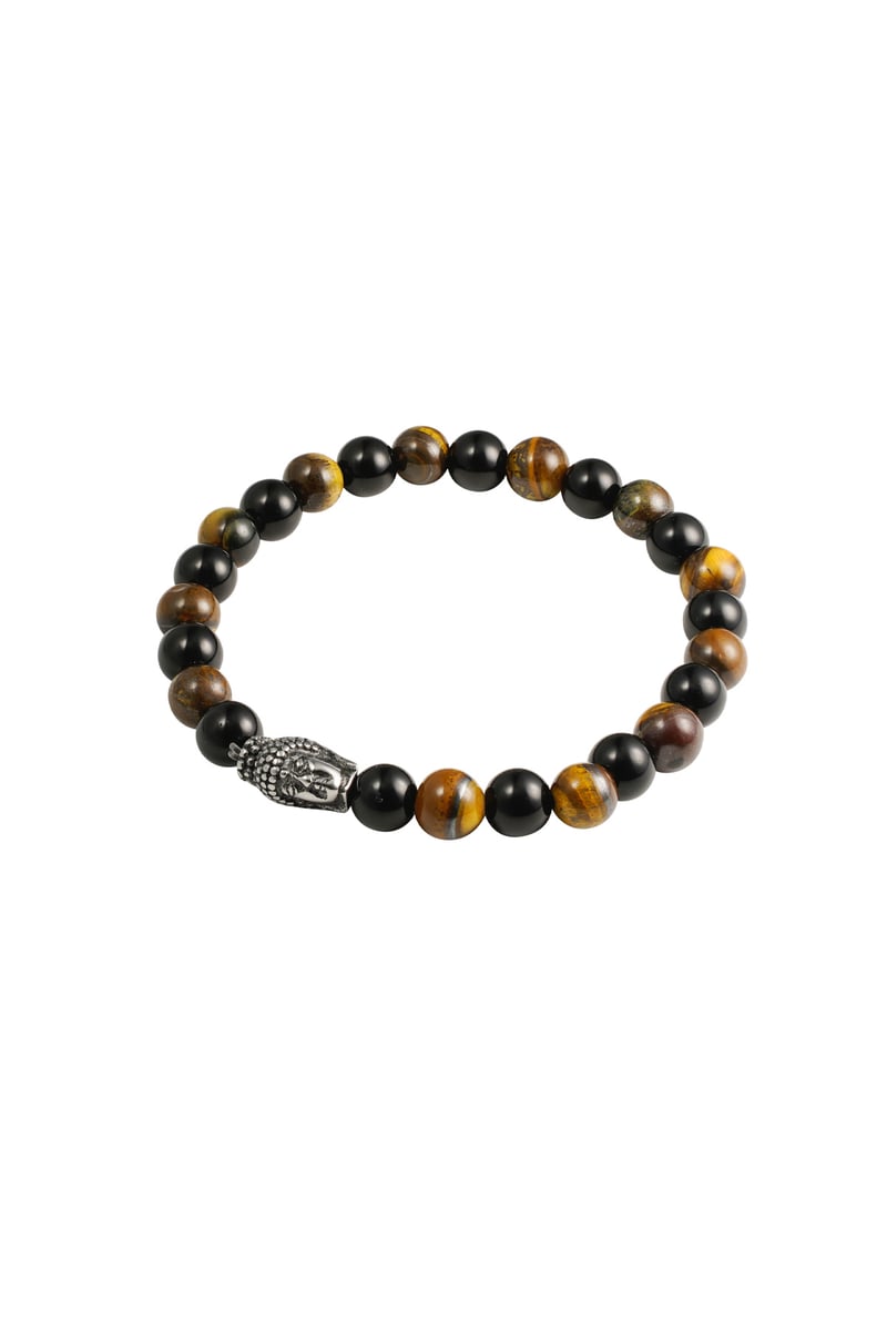 Heren armband kralen buddha details