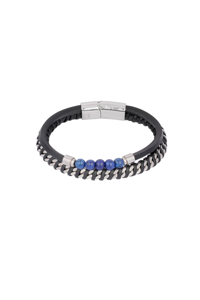 Heren armband serenity - zwart blauw