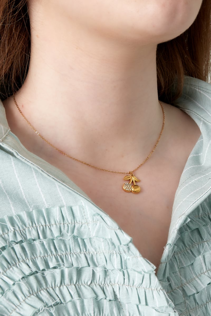 Glitter kersen ketting