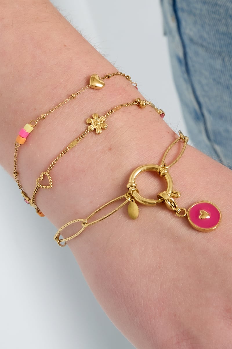 Armbanden met bedels van roestvrij staal met bloemenmotief