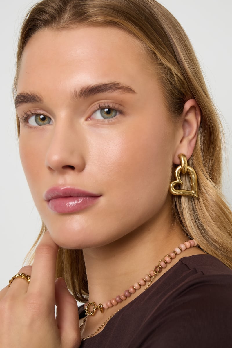 Oorbellen met hartjes, casual, dagelijks, eenvoudig, serie, damessieraden