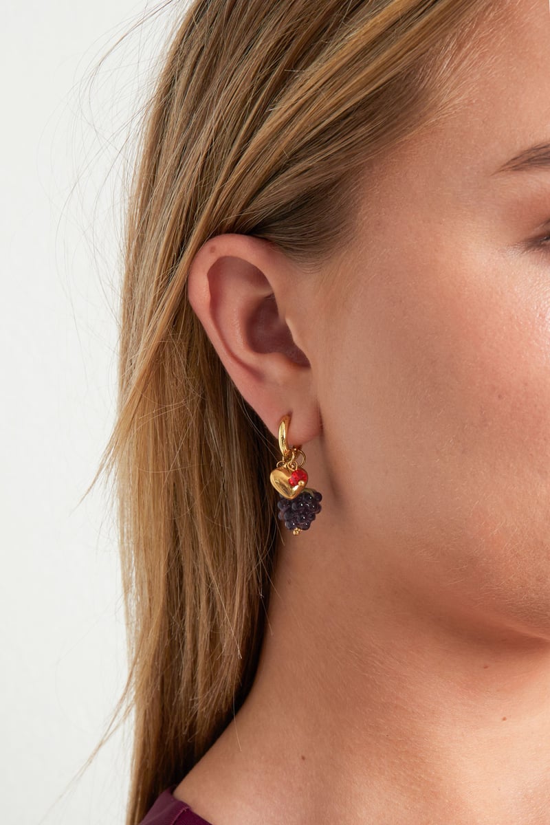 Oorbellen met druppelvorm van roestvrij staal, fruit, Daily Daily Simple Series, damessieraden