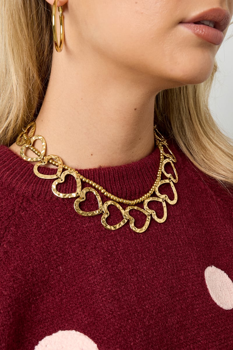 Roestvrijstalen kettingen met hart, casual, dagelijks, eenvoudig, serie, damessieraden